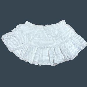 Aerie Womens Rock n Ruffle Coquette Girly Mini Skirt Size XXL White Cotton Lace